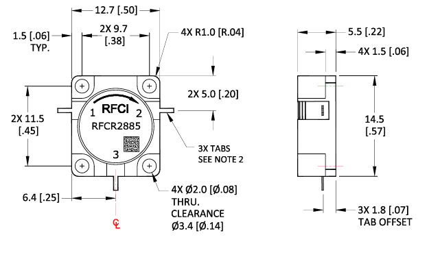 RFCI RFCR2885嵌入式X波段同軸環(huán)形器